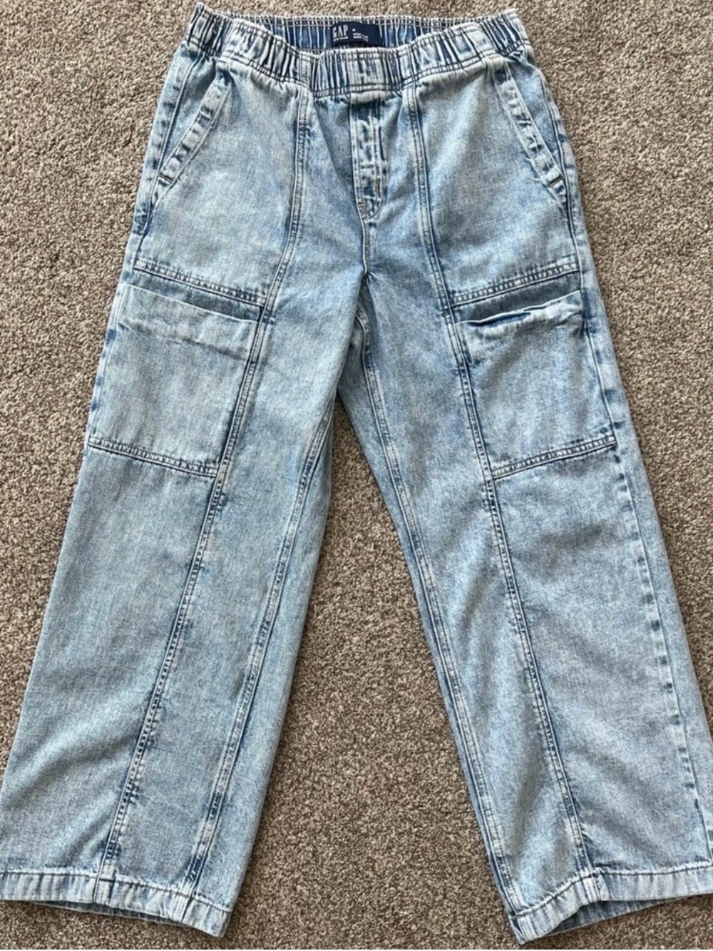 GAP Light Blue Relaxed Cargo Denim Jeans